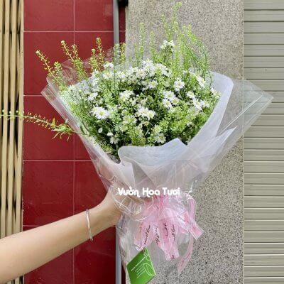 Bó hoa giá rẻ thảo trắng cỏ xanh Bó hoa giá rẻ thảo trắng cỏ xanh