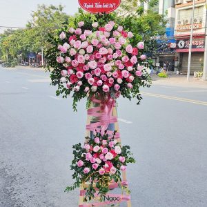 Kệ Hoa Hồng Khai Trương 2 Tầng – Sắc Hồng Tươi Sáng - KT 99